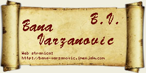 Bana Varzanović vizit kartica